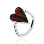 Кольцо 232-1, Серебро 925, Серебрение, Янтарь-Микс