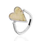 Кольцо 232-1, Серебро 925, Серебрение, Янтарь-Микс