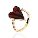 Кольцо 232-1, Серебро 925, Позолота, Янтарь-Микс