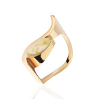 Кольцо 509-1, Серебро 925, Позолота, Янтарь-Матовый