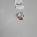 Кольцо 233-1, Серебро 925, Серебрение, Янтарь-Коньячный