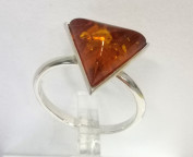 Кольцо 233-1, Серебро 925, Серебрение, Янтарь-Коньячный