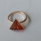 Кольцо 233-1, Серебро 925, Позолота, Янтарь-Коньячный