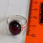 Кольцо 280-1, Серебро 925, Серебрение, Янтарь-Вишневый