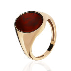 Кольцо 368-1, Серебро 925, Позолота, Янтарь-Вишневый