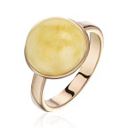 Кольцо 230-1, Серебро 925, Позолота, Янтарь-Матовый