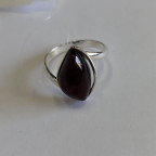 Кольцо 018-1, Серебро 925, Серебрение, Янтарь-Вишневый