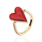 Кольцо 232-1, Серебро 925, Позолота, Янтарь-Красный