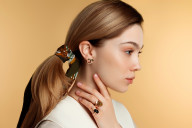 Кольцо 071-1, Серебро 925, Позолота, Янтарь-Зеленый