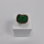 Кольцо 437-1, Серебро 925, Позолота, Янтарь-Изумрудный