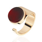 Кольцо 531-1, Серебро 925, Позолота, Янтарь-Вишневый