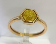Кольцо 356-4, Серебро 925, Позолота, Янтарь-Лимонный