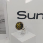 Кольцо 565-1, Серебро 925, Серебрение, Янтарь-Зеленый