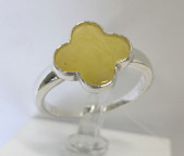 Кольцо 570-1, Серебро 925, Серебрение, Янтарь-Матовый