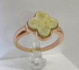 Кольцо 570-1, Серебро 925, Позолота, Янтарь-Матовый