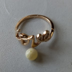 Кольцо 232-2, Серебро 925, Позолота, Янтарь-Матовый