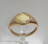 Кольцо 570-2, Серебро 925, Позолота, Янтарь-Матовый