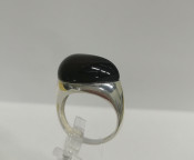 Кольцо 439-1, Серебро 925, Серебрение, Янтарь-Вишневый