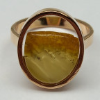 Кольцо 274-1, Серебро 925, Позолота, Янтарь-Матовый