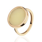 Кольцо 502-1, Серебро 925, Позолота, Янтарь-Матовый