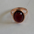 Кольцо 280-1, Серебро 925, Позолота, Янтарь-Вишневый