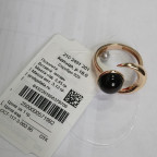 Кольцо 249-1, Серебро 925, Позолота, Янтарь-Вишневый