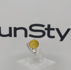 Кольцо 487-1, Серебро 925, Серебрение, Янтарь-Лимонный