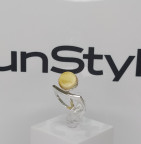 Кольцо 487-1, Серебро 925, Серебрение, Янтарь-Матовый