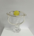 Кольцо 272-1, Серебро 925, Серебрение, Янтарь-Матовый