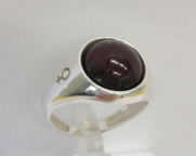 Кольцо 231-1, Серебро 925, Серебрение, Янтарь-Вишневый