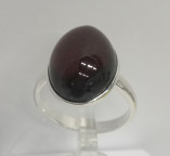 Кольцо 285-1, Серебро 925, Серебрение, Янтарь-Вишневый