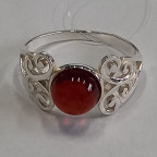 Кольцо 156-1, Серебро 925, Серебрение, Янтарь-Вишневый