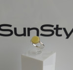 Кольцо 052-1, Серебро 925, Серебрение, Янтарь-Матовый