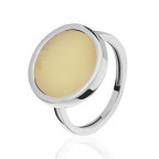 Кольцо 502-1, Серебро 925, Родирование, Янтарь-Матовый