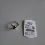 Кольцо 247-1, Серебро 925, Серебрение, Янтарь-Вишневый