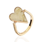 Кольцо 232-1, Серебро 925, Позолота, Янтарь-Матовый