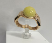 Кольцо 202-1, Серебро 925, Позолота, Янтарь-Матовый