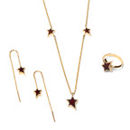 Кольцо 247-1, Серебро 925, Позолота, Янтарь-Вишневый