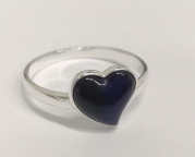 Кольцо 479-1, Серебро 925, Серебрение, Янтарь-Синий