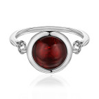 Кольцо 295-1, Серебро 925, Серебрение, Янтарь-Вишневый
