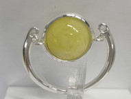 Кольцо 295-1, Серебро 925, Серебрение, Янтарь-Матовый