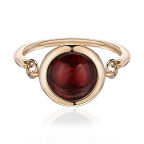 Кольцо 295-1, Серебро 925, Позолота, Янтарь-Вишневый