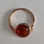 Кольцо 295-1, Серебро 925, Позолота, Янтарь-Коньячный