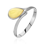 Кольцо 004-1, Серебро 925, Родирование, Янтарь-Матовый