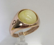 Кольцо 231-1, Серебро 925, Позолота, Янтарь-Матовый