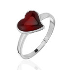 Кольцо 479-1, Серебро 925, Серебрение, Янтарь-Вишневый