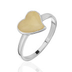 Кольцо 479-1, Серебро 925, Серебрение, Янтарь-Матовый