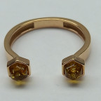 Кольцо 507-3, Серебро 925, Позолота, Янтарь-Медовый