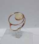 Кольцо 516-1, Серебро 925, Позолота, Янтарь-Перепелиный