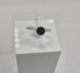 Кольцо 239-1, Серебро 925, Серебрение, Янтарь-Вишневый